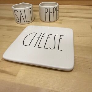 Rae Dunn Salt‎ and Pepper Cellars Cheese Plate Farmhouse Cottagecore Kitchen